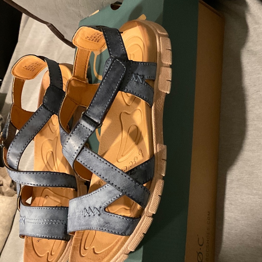 b.o.c. Blue Cross-Strap Sandals - Picture 7 of 8